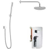 Kielle Vega - Doucheset met inbouwkraan, voor 2 functies, met accessoires EcoSpare en kraanhuis, chroom 20618SP100