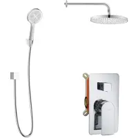 Kielle Vega - Doucheset met inbouwkraan, voor 2 functies, met accessoires EcoSpare en kraanhuis, chroom 20618SP90