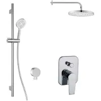 Kielle Harmonia - Doucheset met inbouwkraan, voor 2 functies, met accessoires EcoSpare en kraanhuis, chroom 20623SP50