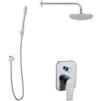 Kielle Harmonia - Doucheset met inbouwkraan, voor 2 functies, met accessoires EcoSpare en kraanhuis, chroom 20623SP100