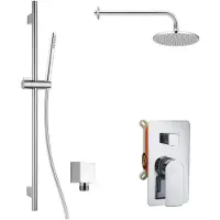Kielle Vega - Doucheset met inbouwkraan, voor 2 functies, met accessoires EcoSpare en kraanhuis, chroom 20618SP60