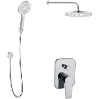 Kielle Harmonia - Doucheset met inbouwkraan, voor 2 functies, met accessoires EcoSpare en kraanhuis, chroom 20623SP90