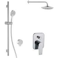 Kielle Harmonia - Doucheset met inbouwkraan, voor 2 functies, met accessoires EcoSpare en kraanhuis, chroom 20623SP80