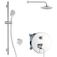 Kielle Oudee - Doucheset met inbouwkraan, voor 2 functies, met accessoires EcoSpare en kraanhuis, chroom 20602SP60