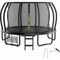 Zelsius trampoline, zwart, diameter 366 cm, geschikt voor buitengebruik. Buitentrampoline, maximaal belastbaar tot 150 kg