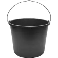 Garronda 10x 16L Robuuste - Bouwemmer van Slijtvast - PE met Metalen Handvat – Zwart - GD-GRE-BB