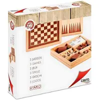 Cayro Chess-checkers-backgammon Marquetry Board Game Bruin Kinderen