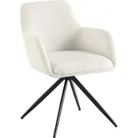 CLP Olema Eetkamerstoel - draaibaar - met armleuning - metalen frame - corduroy - ribstof - Ribstof/creme