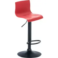 CLP Hover Barkruk - Met rugleuning - Voetsteun - Kunststof - zwart/rood