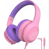 PowerLocus PLED Wired Kinder Koptelefoon met Draad - Koptelefoon voor kinderen - Veilig volume van 85dB en 94dB - Hoofdtelefoon - Met microfoon - Sharing Audio Functie - Roze