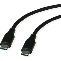 Roline USB 2.0-kabel, type C-C, M/M , Silicone, 60W, zwart, 1 m