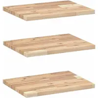 vidaXL Wandschappen 3 st zwevend 40x30x2 cm onbehandeld acaciahout