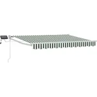 vidaXL Handbediende luifel met LED's Groen en Wit 3 x 2,5 m