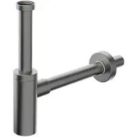 Bonomini Inoxmater Wastafelsifon 5/4", afvoer 32mm, RVS/gunmetal