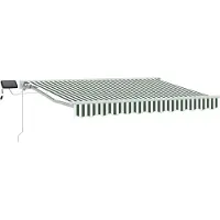 vidaXL Handbediende luifel met LED's Groen en Wit 3 x 2,5 m