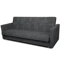 Inny producent Slaapbank met armleuningen en ruitpatroon stiksel, zwart, Suedine 24