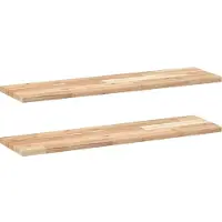 vidaXL Wandschappen 2 st zwevend 80x20x2 cm onbehandeld acaciahout
