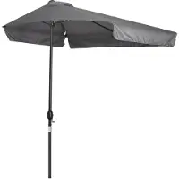Outsunny Half Terrasparasol - Metaal - 230x130x249cm - Grijs