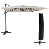 Happy Garden Offset parasol MOLOKAI rechthoekig 3x4m beige + hoes