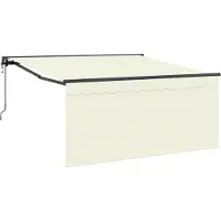 vidaXL Uitschuifbare luifel Crème 300 x 250 cm Polyester en Aluminium