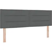 vidaXL LED Hoofdbord met LED-stripverlichting Donkergrijs 144 cm Stof