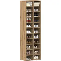 vidaXL Schoenenkast 54x34x183 cm spaanplaat ambachtelijk eikenkleurig