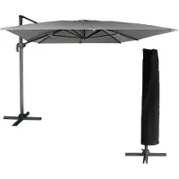 Happy Garden Offset parasol MOLOKAI rechthoekig 3x4m grijs + hoes