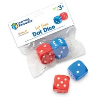 Learning Resources foam dobbelstenen educatief speelgoed set van 2 multicolor. - 3+