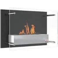 HOMCOM Ethanol Haard - Staal - 60x22x40cm - Zwart