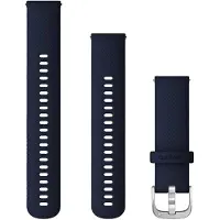 Garmin Siliconen Bandje Blauw/Zilver 22mm