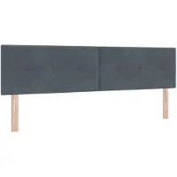 vidaXL LED Hoofdbord met LED-stripverlichting Grijs 180 cm Fluweel