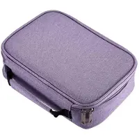 Markenlos Etui met 72 vakken, extra groot etui, schoolpennenetui, etui voor kleurpotloden, etui met binnenzakje voor kleine accessoires (paars)