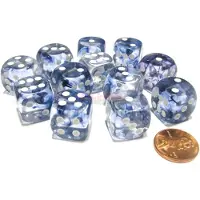 Chessex Dice Set - Nebula 16mm - Black-White D6 (12 stuks)