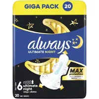 Always 3x Maandverband Ultra Ultimate Night 20 Stuks