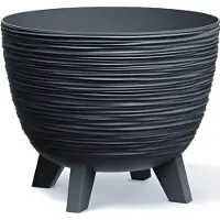 Prosperplast Furu Eco Wood-Naturo - Bloempot met pootjes / Plantenbak - UV-bestendig ⌀ 290mm - Antraciet