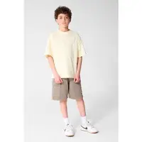 Shoeby T-shirt met backprint lichtgeel Jongens Katoen Ronde hals Backprint - maat 110/116