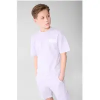 Shoeby T-shirt lila Paars Jongens Katoen Ronde hals Printopdruk - maat 122/128