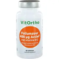 Vitortho Foliumzuur 400 mcg Actief met Vitamine B12 (60 tabs)