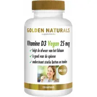 Golden naturals Vitamine D3 Vegan 25mcg Capsules