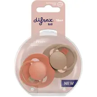 Difrax Dynamic Fopspeen 18M+ Prime Granola/Orange 2 St Fopspeen