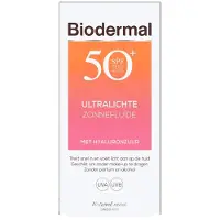 Biodermal Ultralichte Zonnefluide - Zonnebrand met SPF50+ - met hyaluronzuur - Zonnebrand gezicht