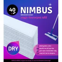 Nimbus Magic Floorwipes Navulling 28x22cm 40st. Wit wit Kunststof