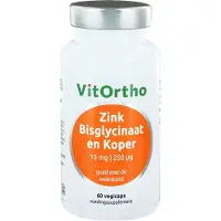 Vitortho Zink Bisglycinaat En Koper Capsules 60st