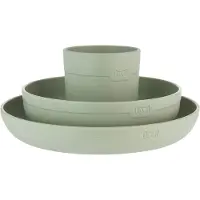 Difrax LOVI Eetset met Beker - Groen - Vrij van melamine en BPA