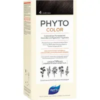 Phyto Permanente Kleur - - 4 Kastanjebruin - Zonder ammoniak - Alle haartypes - Crème