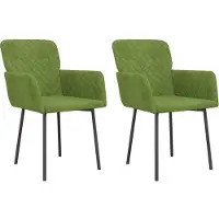 vidaXL Eetkamerstoelen 2 st fluweel lichtgroen