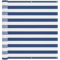 vidaXL Balkonscherm 110 x 400 cm Oxford Stof Rechthoekig Blauw en Wit