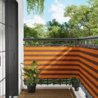 Syfax Balkon Scherm Oranje en Bruin 100 x 600 cm Oxford Stof