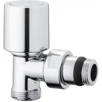 Icma Thermostatische hoekventiel met koperen, meerlaags en PE-X aansluitingen, model "Aida", chroom, 3/8" - 24X1,5