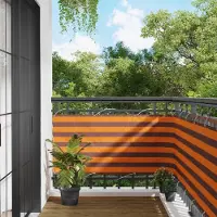 Syfax Balkon Scherm Oranje en Bruin 75 x 200 cm Polyurethangecoat oxford alu